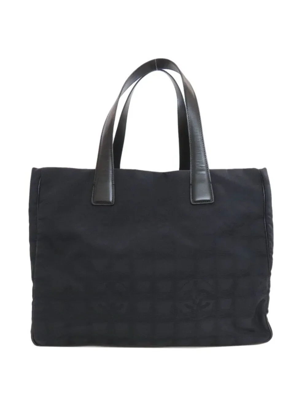 Chanel New Travel Line MM Gold Tote Bag Nylon Jacquard